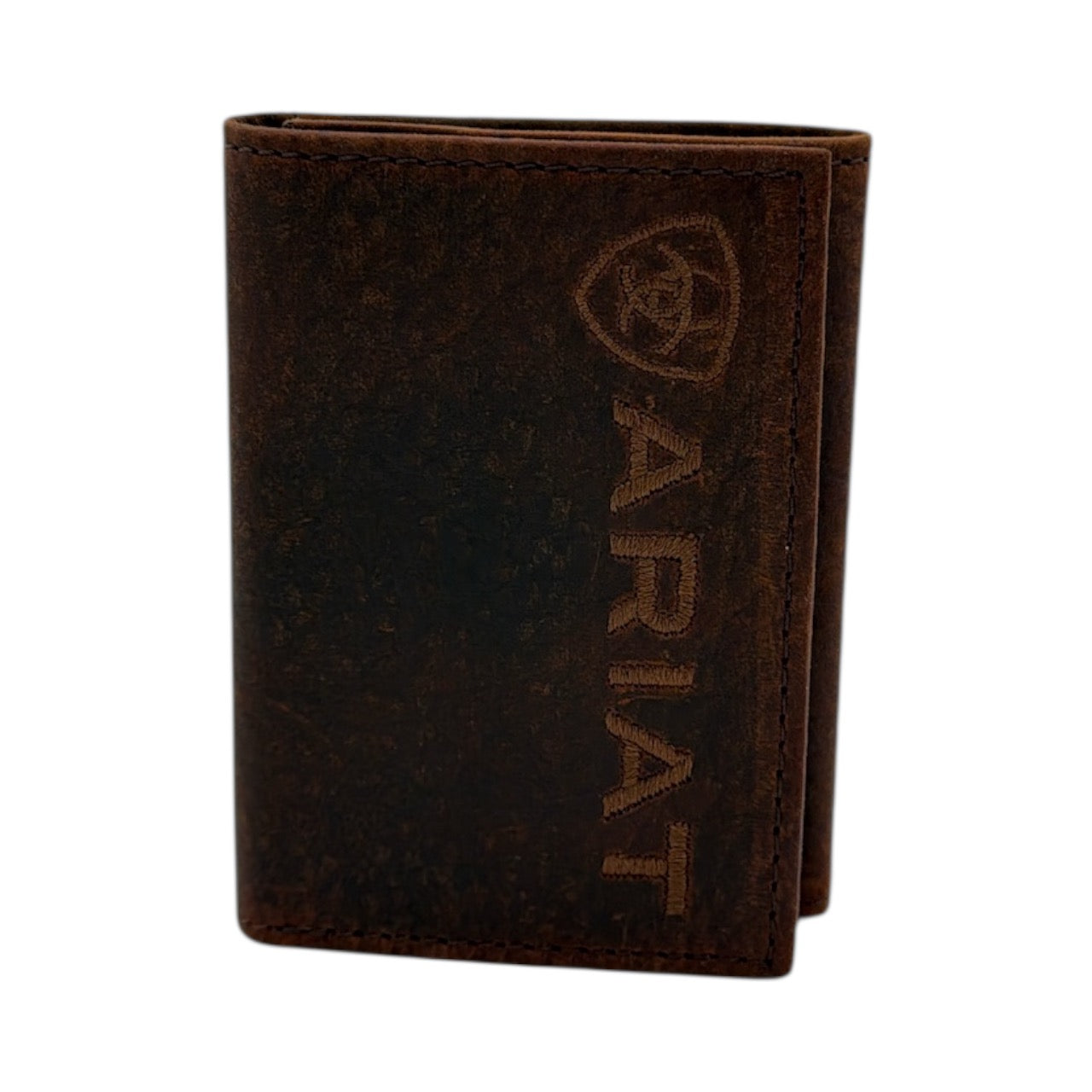 ARIAT TRIFOLD WALLET BULL HIDE BROWN
