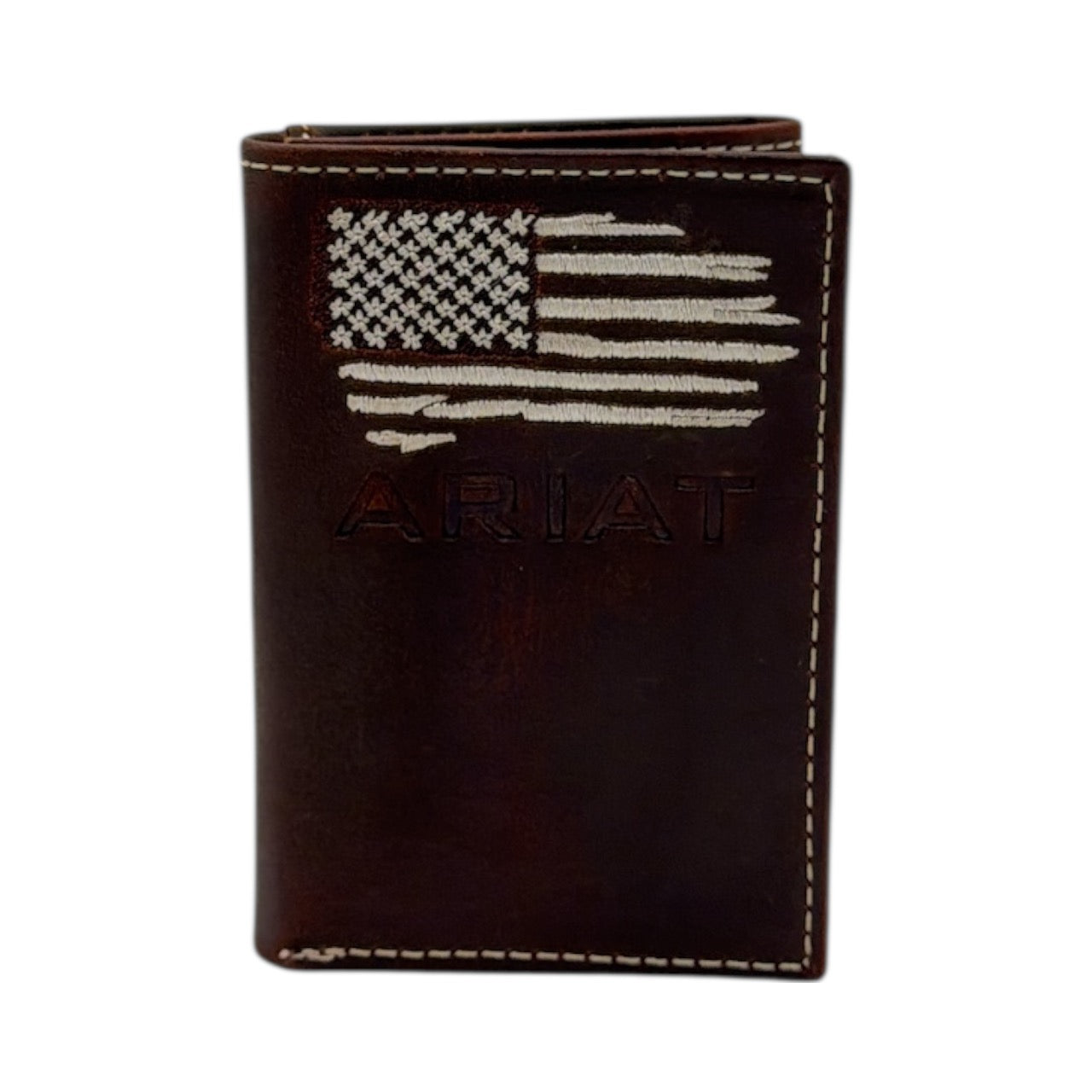 ARIAT TRIFOLD DISTRESSED AMERICAN FLAG DB