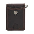 ARIAT BIFOLD MONEY CLIP SHIELD CONCHO BROWN