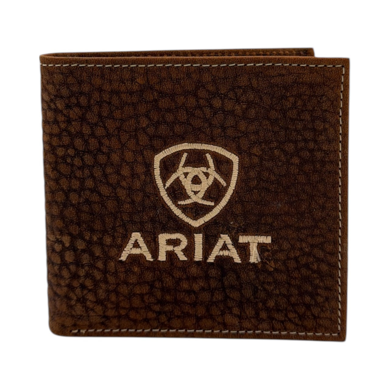 ARIAT LARGE BIFOLD WALLET BULL HIDE BROWN