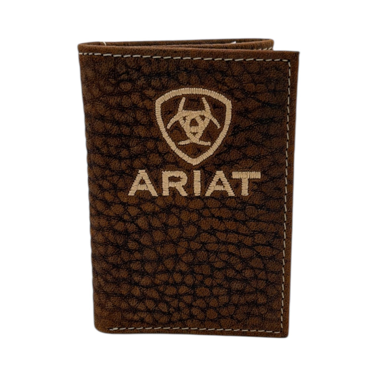 ARIAT TRIFOLD WALLET BULL HIDE BROWN