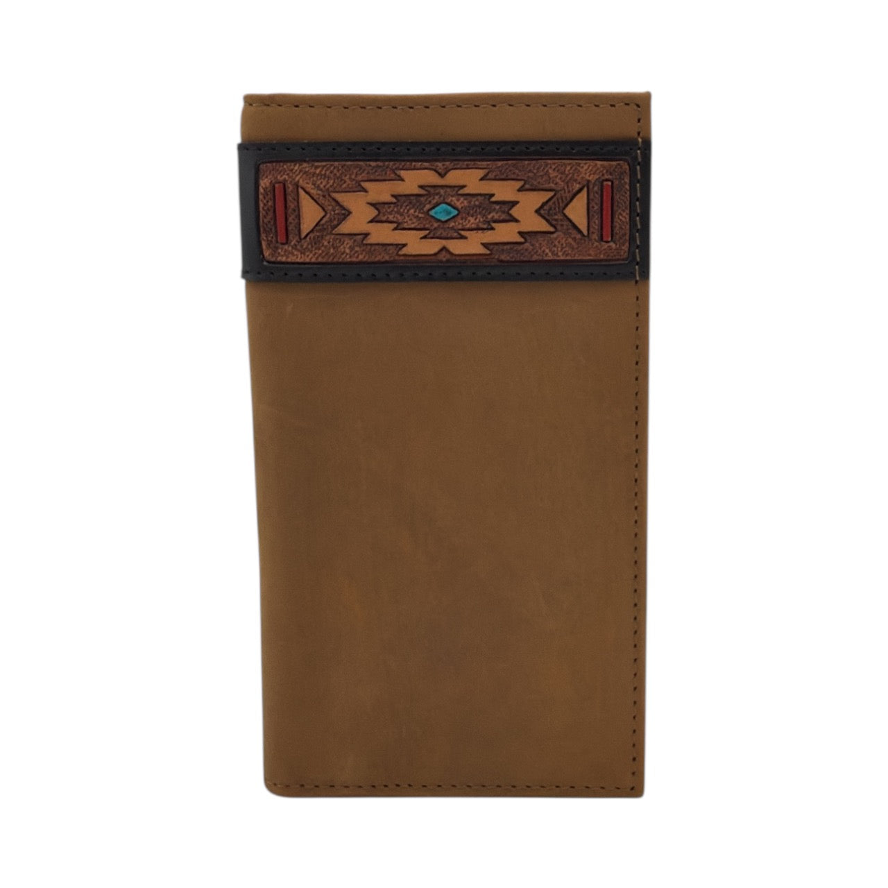 ARIAT MENS RODEO STYLE WALLET SOUTHWESTERN AGED BARK