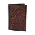 ARIAT TRIFOLD FEATHER EMBOSSED BR