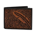 ARIAT BIFOLD FEATHER EMBOSSED BR