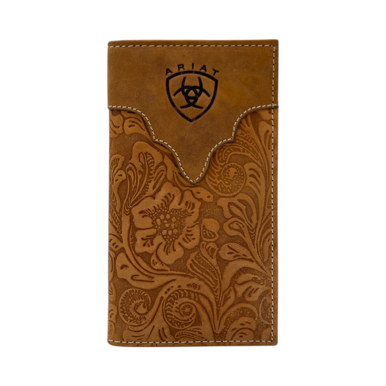 ARIAT RODEO WALLET FLORAL EMBOSSED BROWN