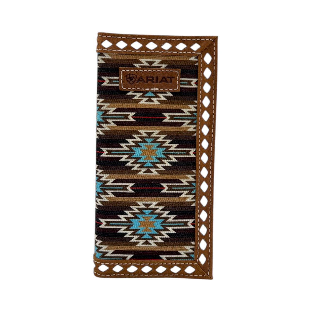 ARIAT YOUTH WALLET RODEO SOUTHWESTEN DIAMOND LACING BROWN