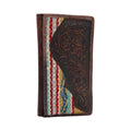 ARIAT RODEO WALLET TOOLED RUG BROWN