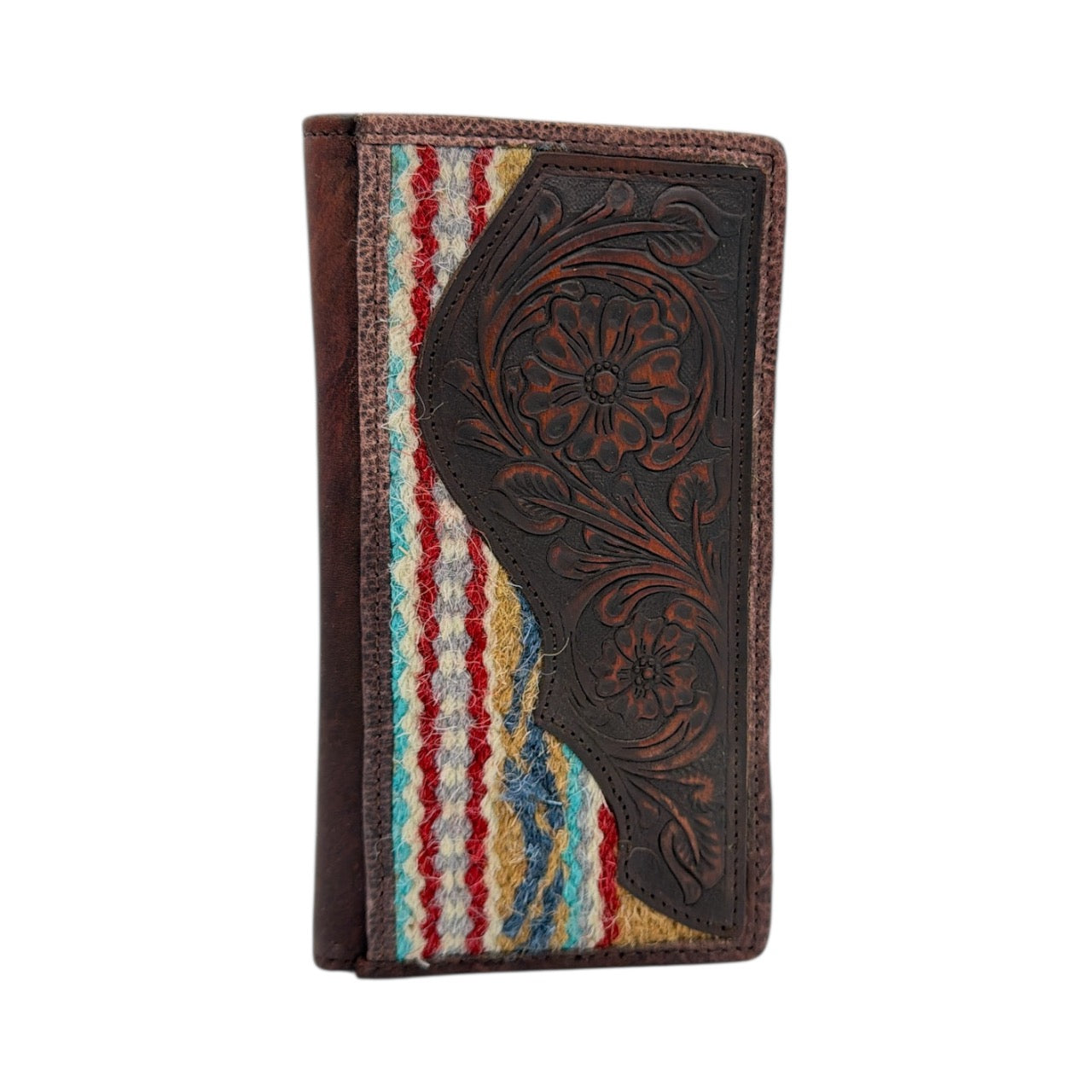 ARIAT RODEO WALLET TOOLED RUG BROWN