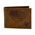 ARIAT BIFOLD DISTRESSED STITCH USA FLAG SHIELD LOGO