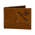 ARIAT BIFOLD WALLET TWO TONE LEATHER MEDIUM BROWN
