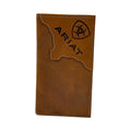 ARIAT RODEO WALLET TWO TONE LEATHER MEDIUM BROWN