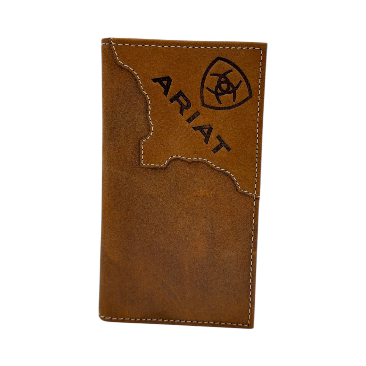 ARIAT RODEO WALLET TWO TONE LEATHER MEDIUM BROWN