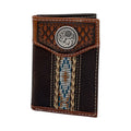 ARIAT TRIFOLD WALLET WOVEN SOUTHWESTERN BROWN