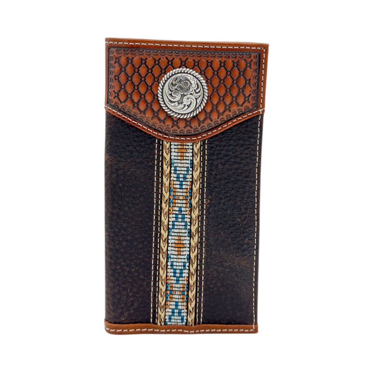 ARIAT RODEO WALLET WOVEN SOUTHWESTERN BROWN