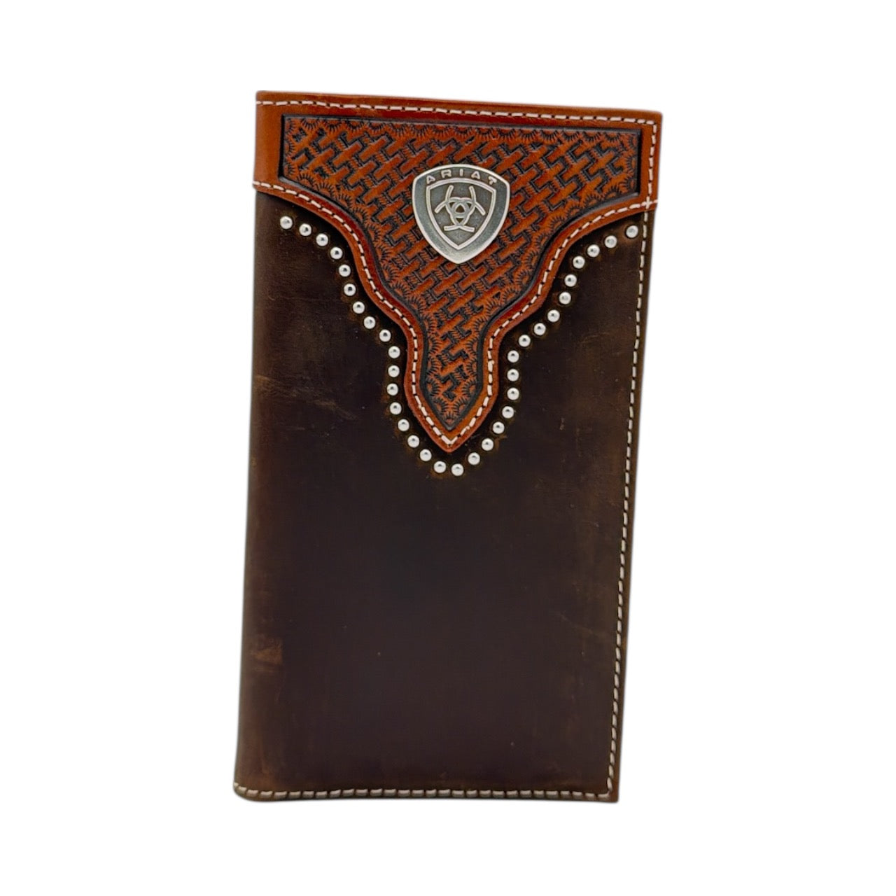 ARIAT RODEO WALLET BASKET WEAVE SUNBURST BROWN