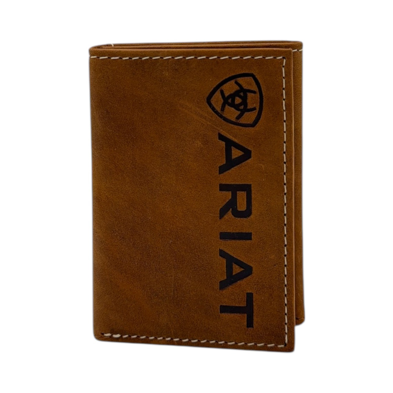 ARIAT TRIFOLD VERTICAL DEBOSSED MEDIUM BROWN