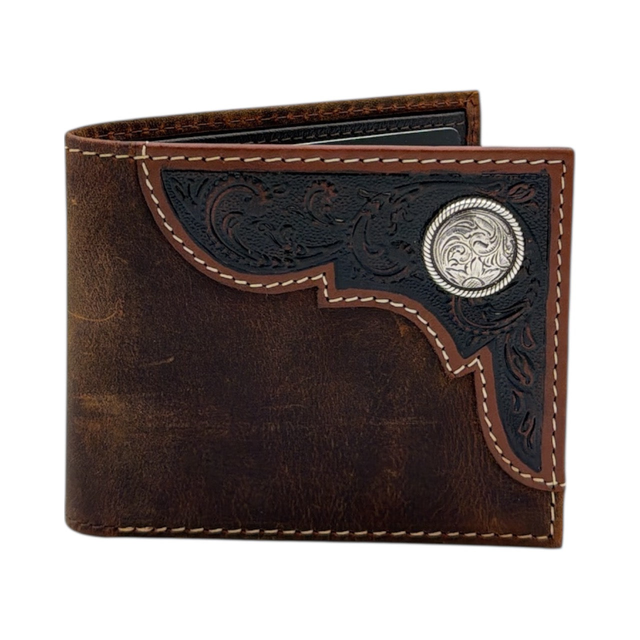 ARIAT TAN DISTRESSED BIFOLD WALLET