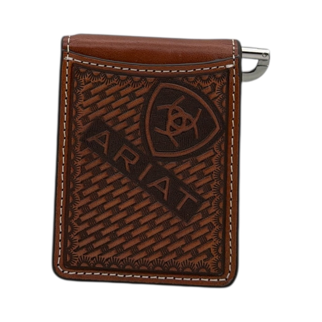 ARIAT MONEY CLIP SUNBURST BASKTWEAVE BR