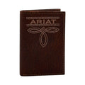 ARIAT MENS TRIFOLD STYLE WALLET BUG STITCH BROWN