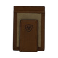 ARIAT BIFOLD MONEY CLIP CANVAS MEDIUM BROWN