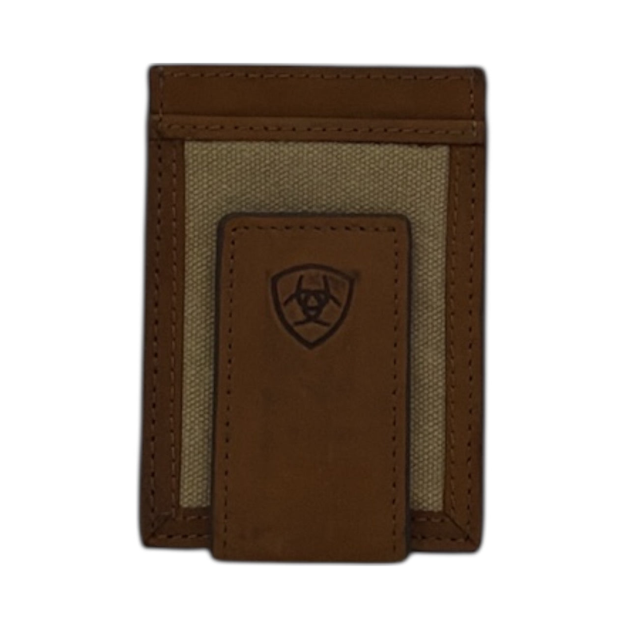 ARIAT BIFOLD MONEY CLIP CANVAS MEDIUM BROWN