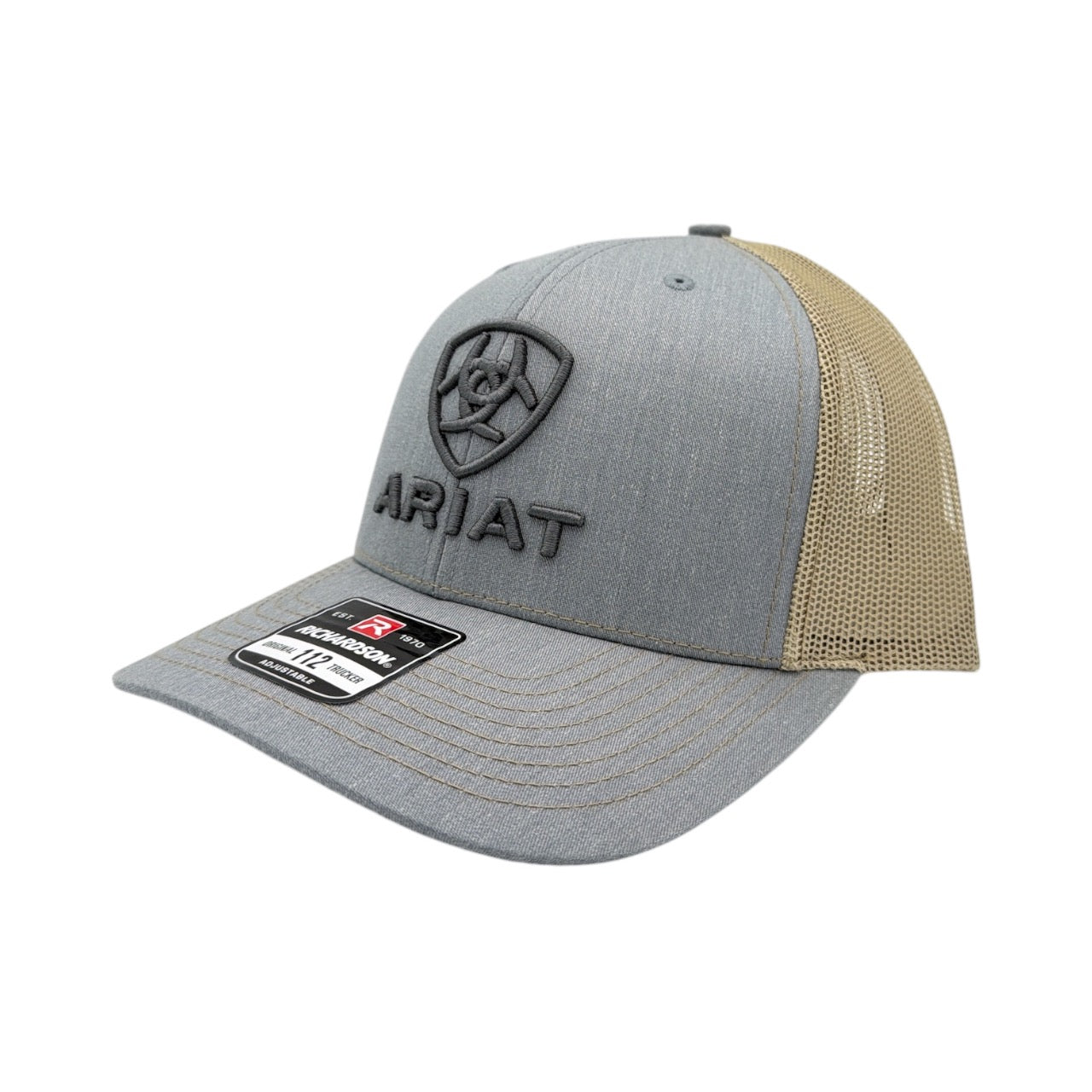 ARIAT MENS SB R112 GREY EMBROIDERED TAN