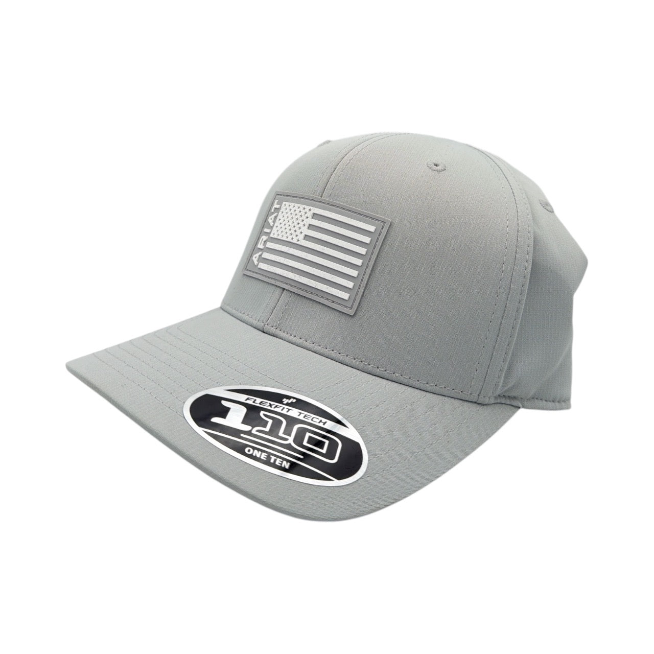 ARIAT MENS CAP SNAP BACK RUBBER FLAG PATCH GREY