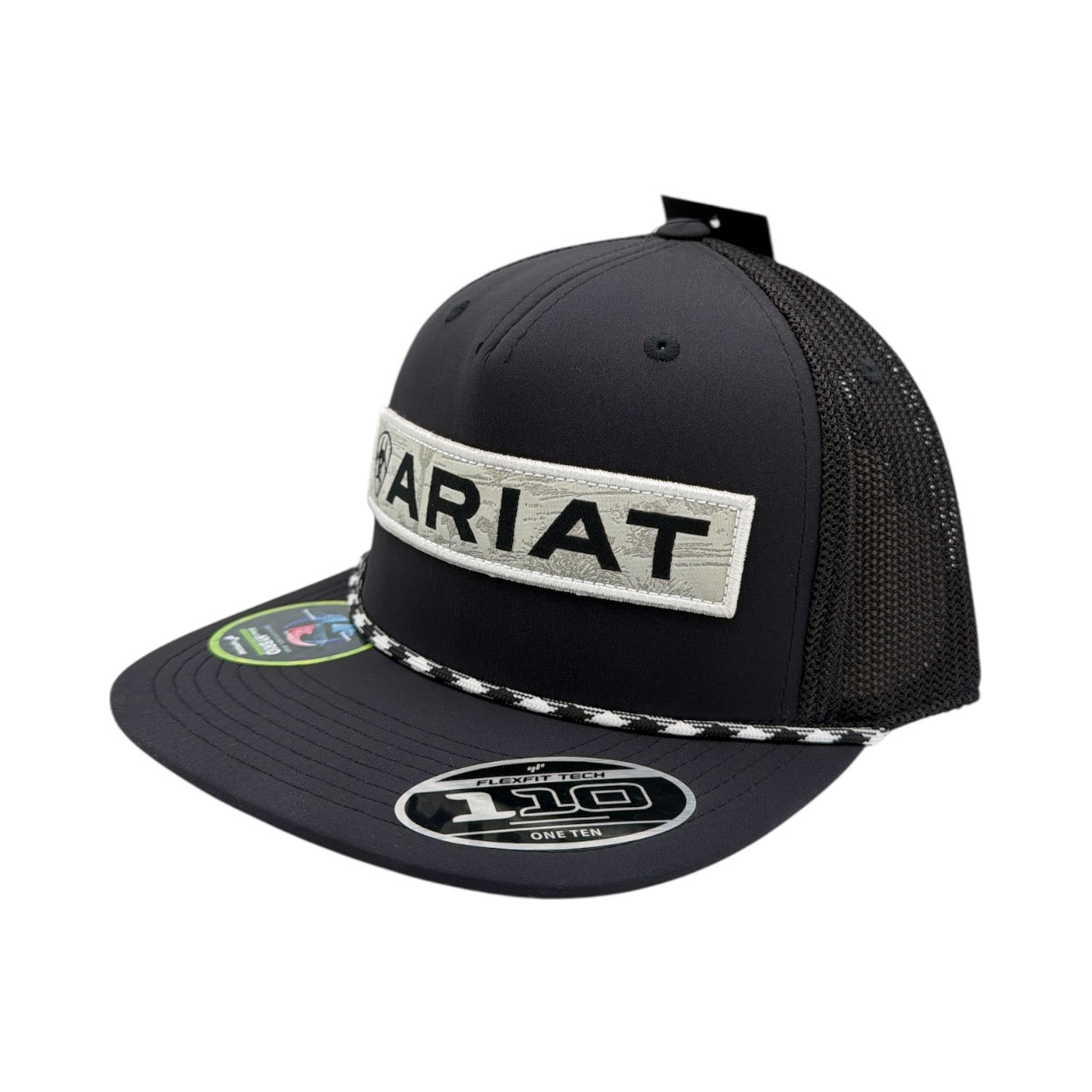 ARIAT MENS FLEXFIT 110 CAP SNAPBACK DESERT PATCH BLACK