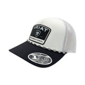 ARIAT MENS FLEXFIT 110 CAP SNAPBACK RUBBER PATCH WHITE