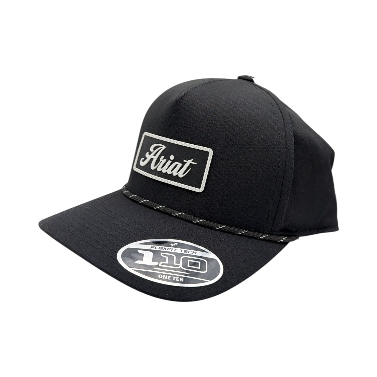 ARIAT MENS CAP SNAP BACK RUBBER PATCH BLACK