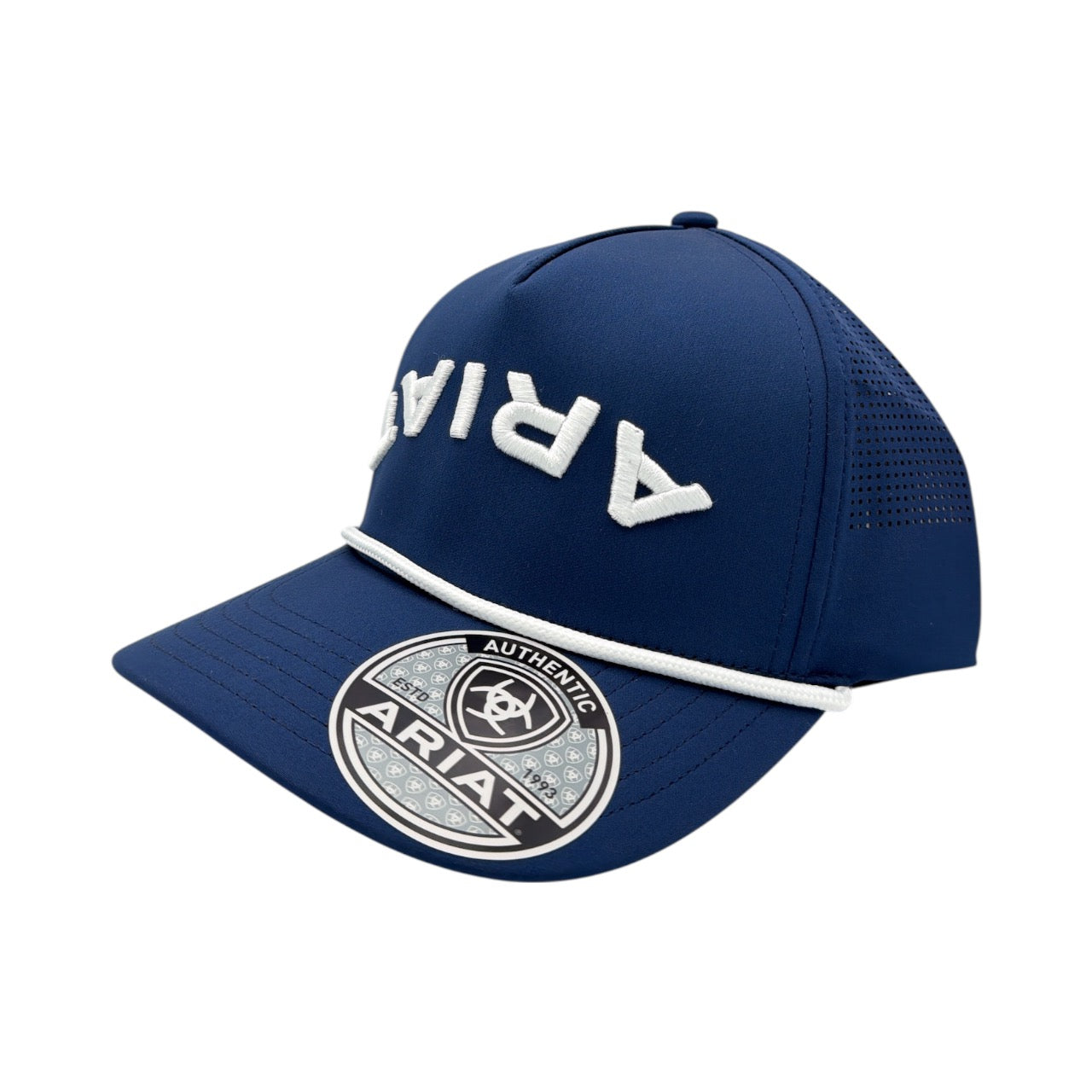 ARIAT MENS CAP SNAP BACK UPSIDE DOWN NAVY