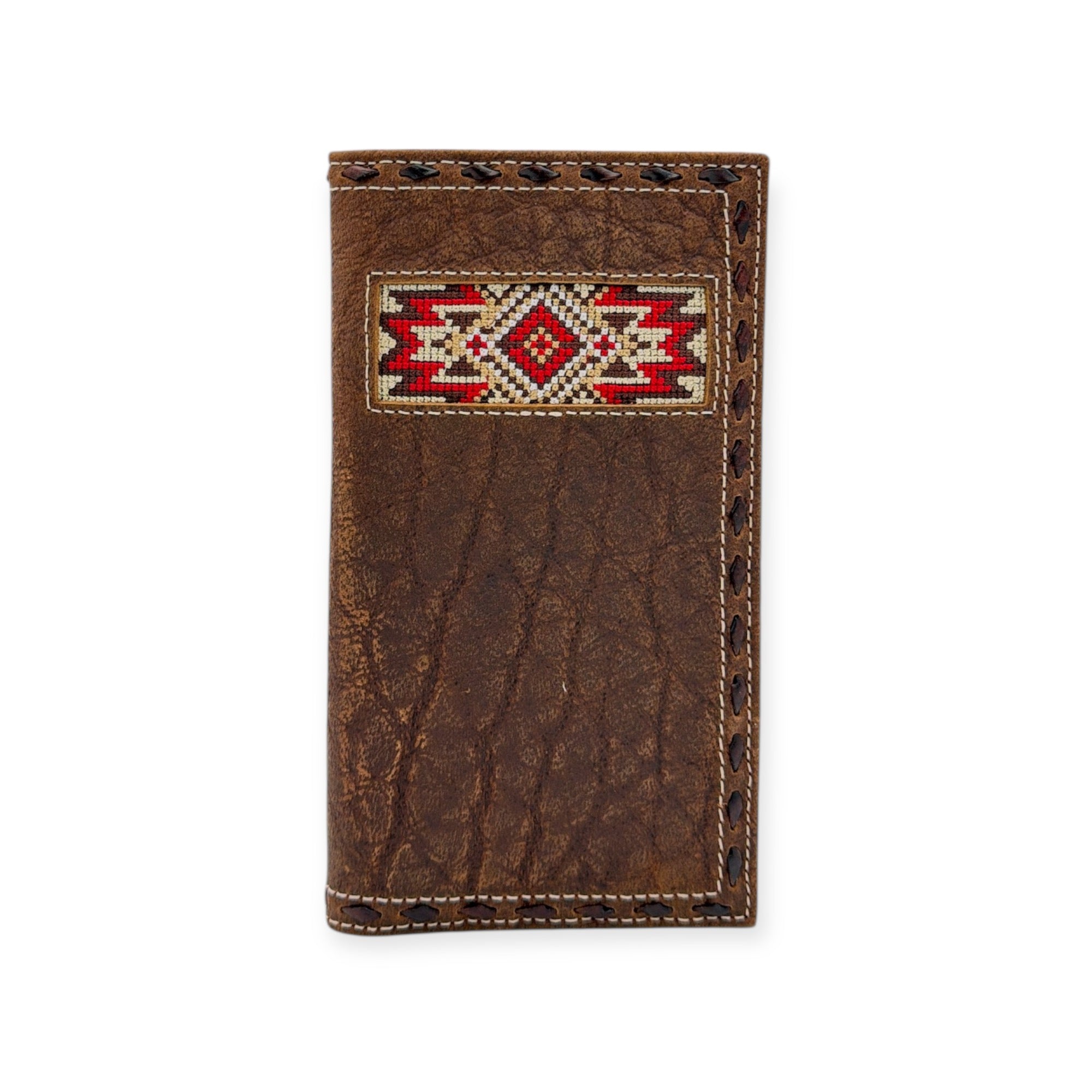 3D MENS RODEO STYLE WALLET EMBROIDERED BUCK LACE
