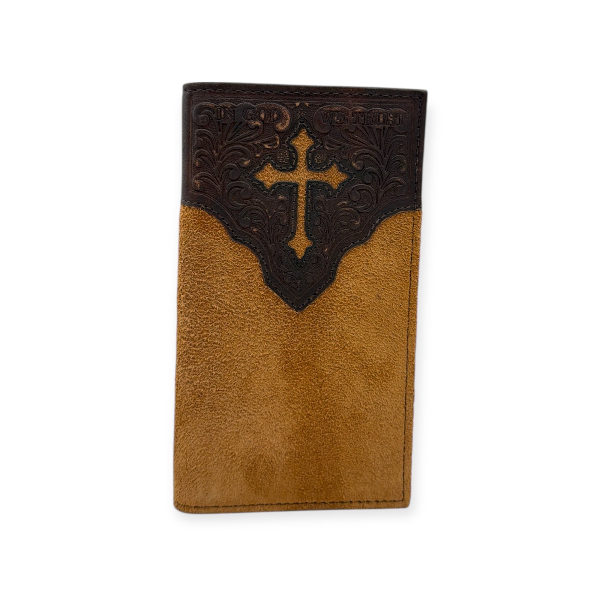 NOCONA RODEO WALLET CROSS EMBOSSED TAN