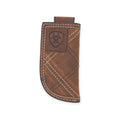 ARIAT MENS KNIFE VERTICAL CROSS STITCH PATCH MEDIUM BROWN