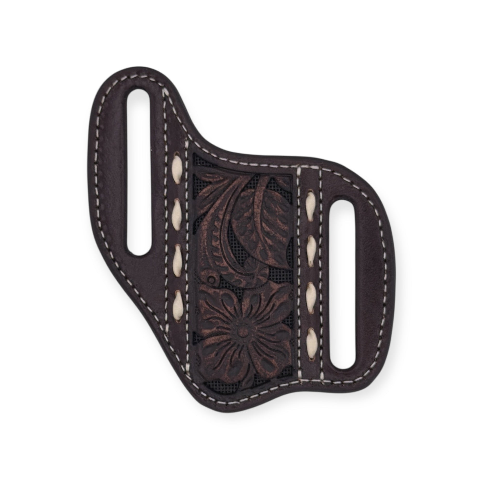 ARIAT KNIFE SHEATH PANCAKE FLORAL FILIGREE BROWN