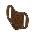 ARIAT KNIFE SHEATH PANCAKE SCROLLING EMBOSSED MEDIUM BROWN