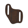 ARIAT LEATHER PANCAKE KNIFE SHEATH EMBROIDERED FLAG BROWN
