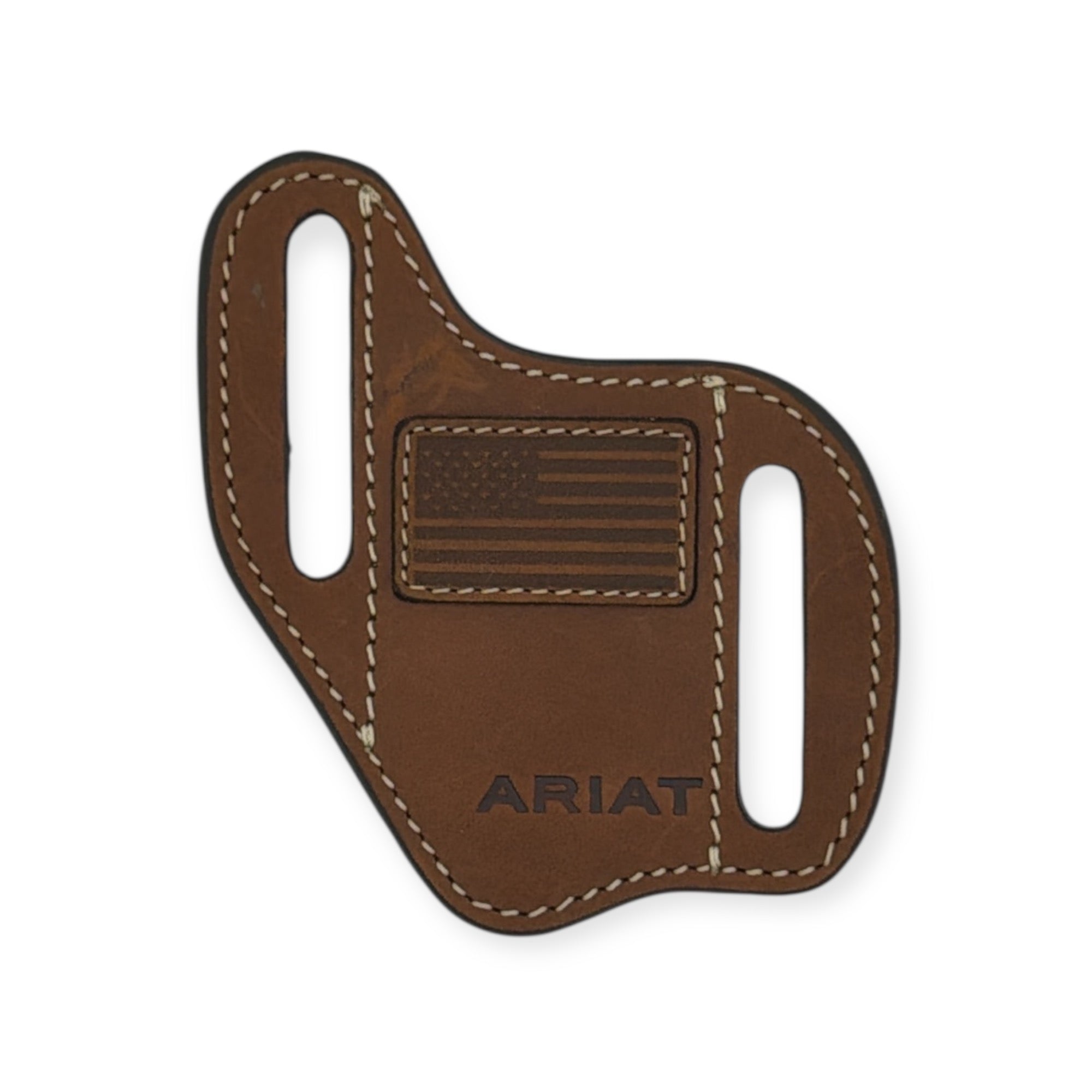 ARIAT KNIFE SHEATH AMERICA FLAG DESIGN MEDIUM BROWN