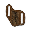 ARIAT LEATHER PANCAKE KNIFE SHEATH CALF HAIR MEDIUM BROWN