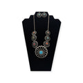 SILVER STRIKE LADIES EARRINGS AND NECKLACE SET FLOWER EARRING MULTICOLOR