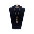 BLAZIN ROXX RECTANGLE EARRING NECKLACE SET MULTI COLORED