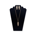 BLAZIN ROXX LADIES EARRING AND NECKLACE SET FEATHER GOLD