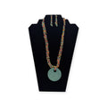 BLAZIN ROXX NECKLACE AND EARRING SET BEADED LARGE PENDANT MULTICOLORED