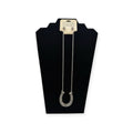 SILVER STRIKE LADIES EARRING AND NECKLACE SET FLORAL HORSESHOE SILVER