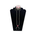 SILVER STRIKE LADIES EARRING AND NECKLACE SET NAVAJO PEARL PINK
