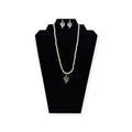 SILVER STRIKE LADIES EARRING AND NECKLACE SET BEADED CACTUS WHITE