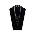 BLAZIN ROXX LADIES EARRING AND NECKLACE 3 SET CHAIN CROSS