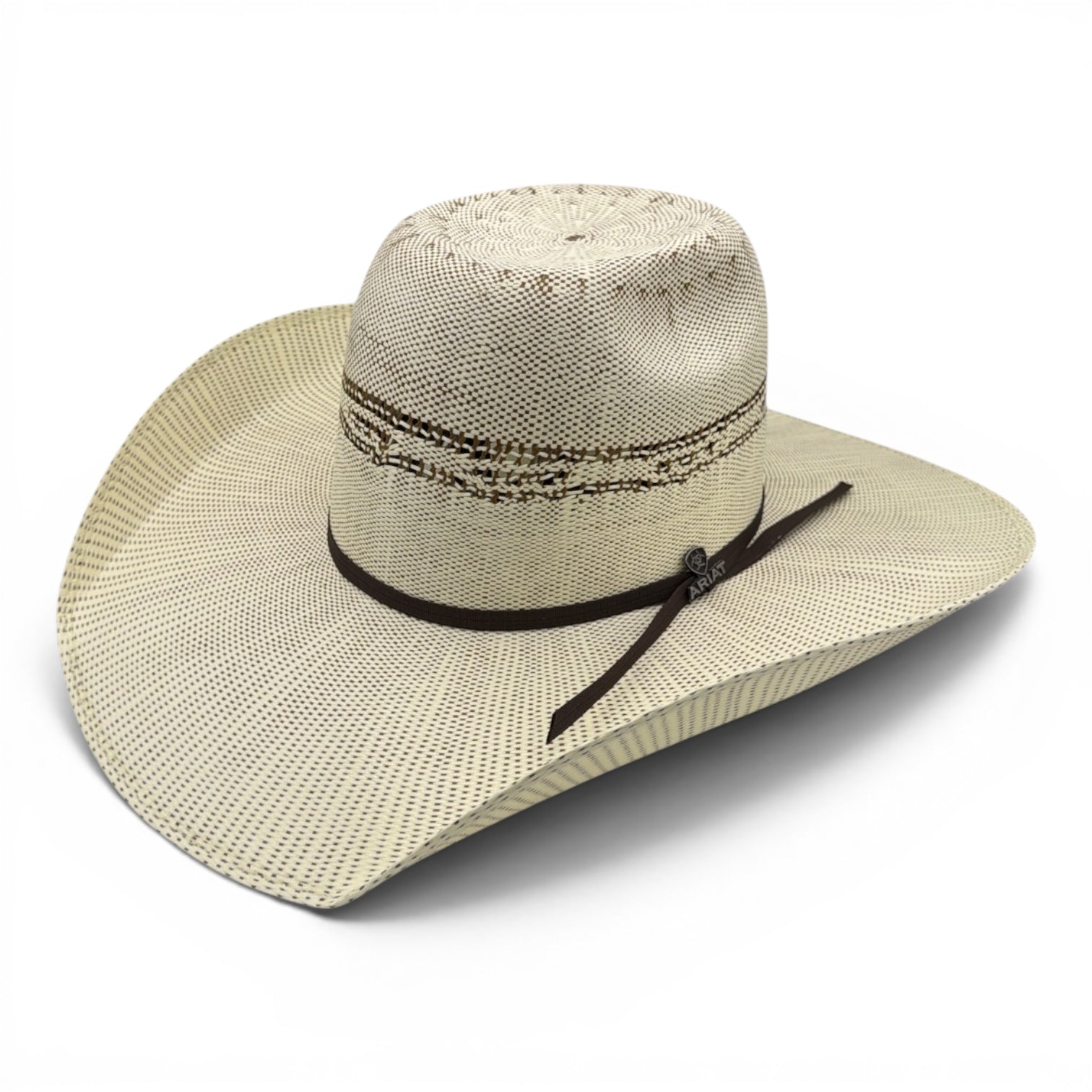 ARIAT BANGORA IVORY/BROWN 2 CORD CHOCOLATE BAND PUNCHY