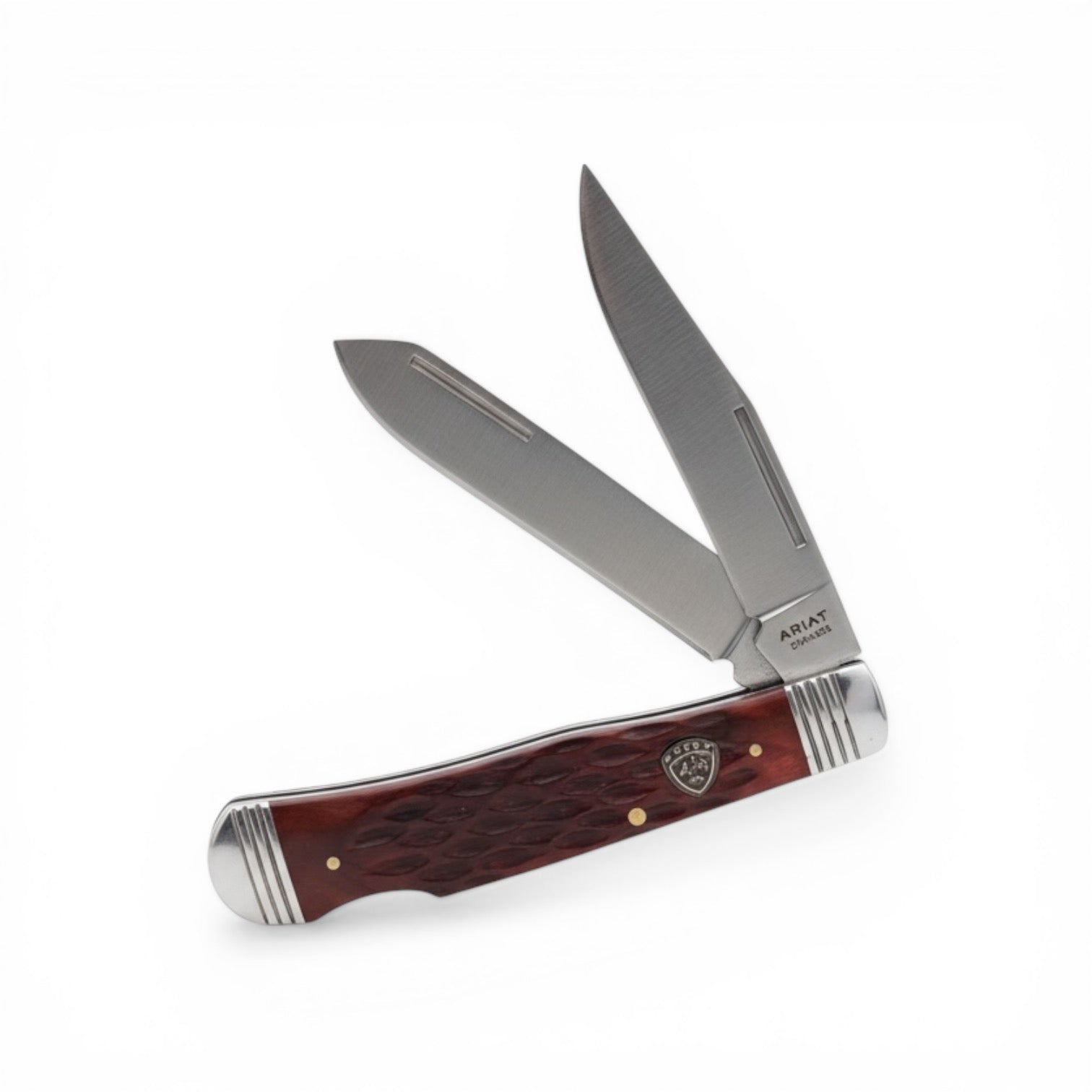 ARIAT FOLDING KNIFE MUSKRAT DOUBLE BLADE BROWN