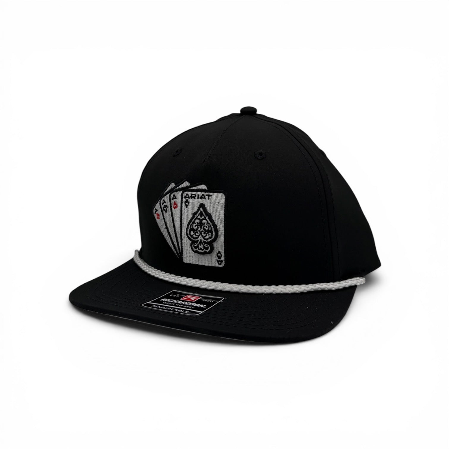 ARIAT MENS CAP R112 ACES 3D EMBROIDERED BLACK